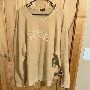 NWT Yee Yee Embroidered Corded Oversized Crewneck